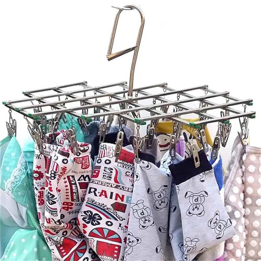 Foldable Stainless Steel Clip Drying Rack