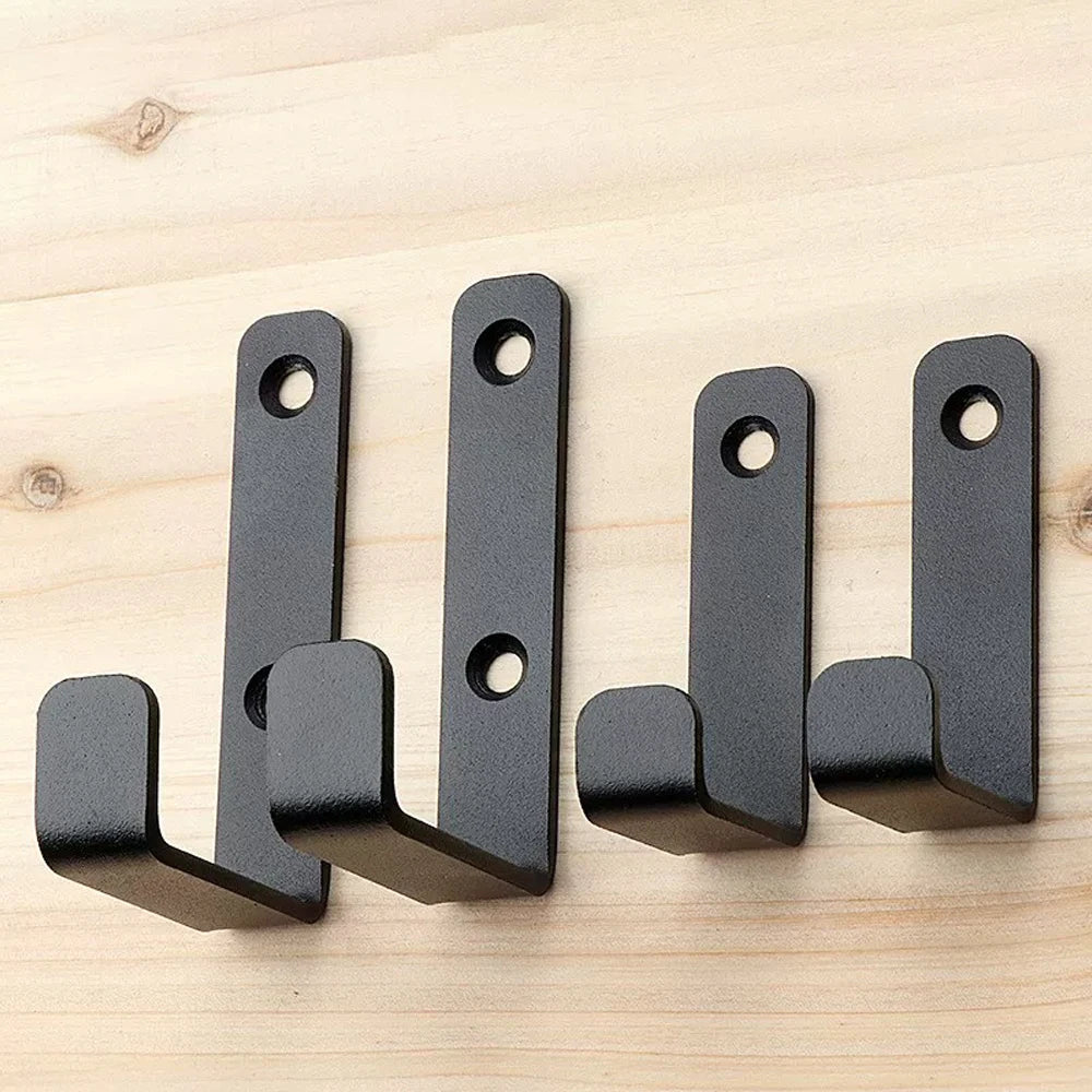 Heavy-Duty Black Metal Wall Hook — Coat, Towel & Bag Hanger