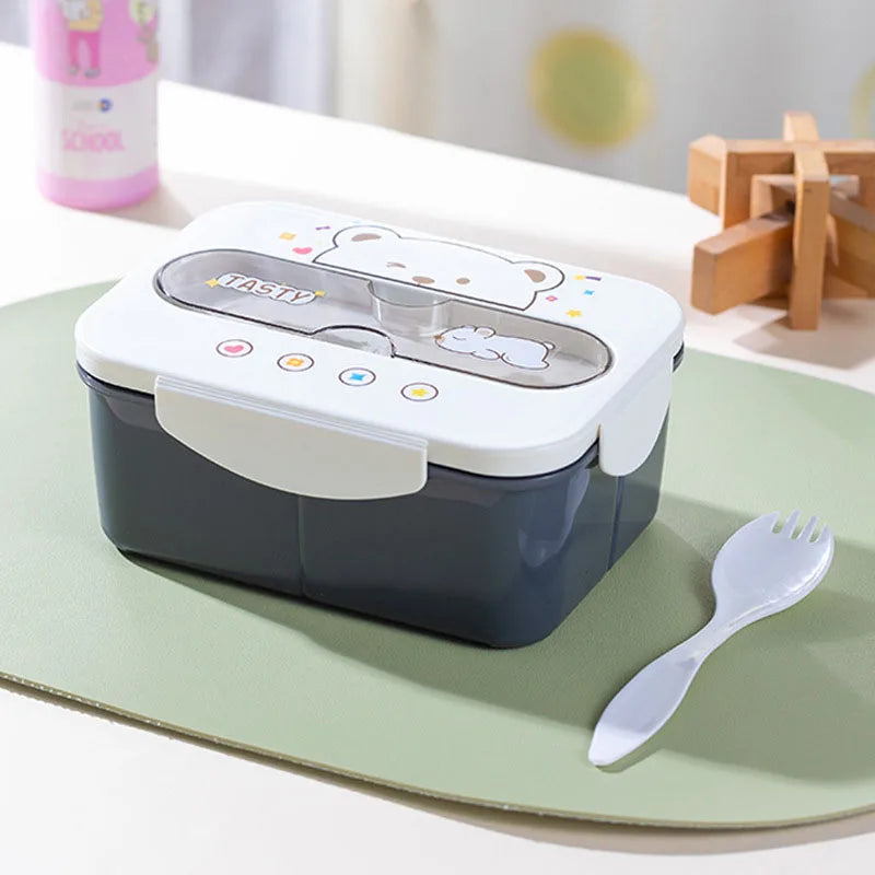 BPA-Free Leakproof Lunch Box with Cutlery — Microwave Safe, for School & Office