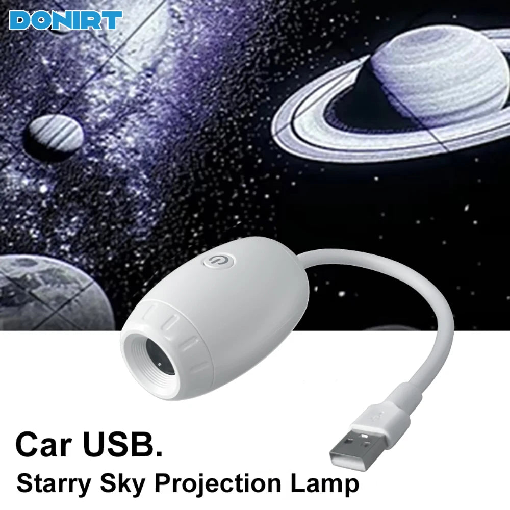 USB Star & Galaxy Projector Light — Car, Bedroom & Tent Atmosphere