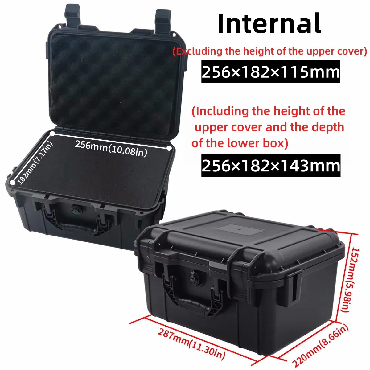 Waterproof Hard Carry Case with Pre-cut Sponge – Shockproof Safety Tool & Equipment Organizer