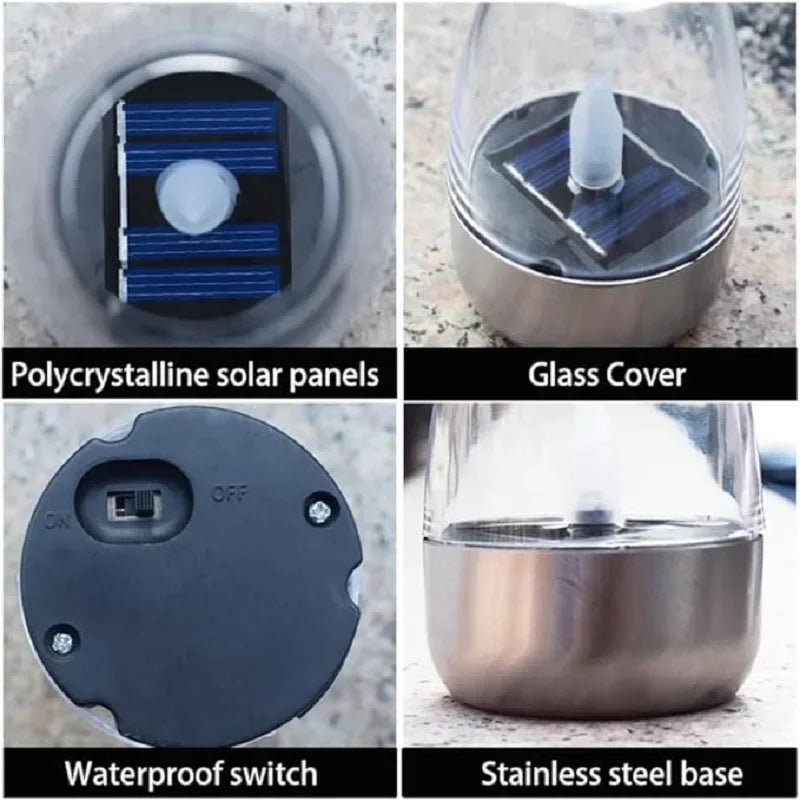 Solar Powered Flameless LED Candle Lamp — Outdoor Waterproof Night Light