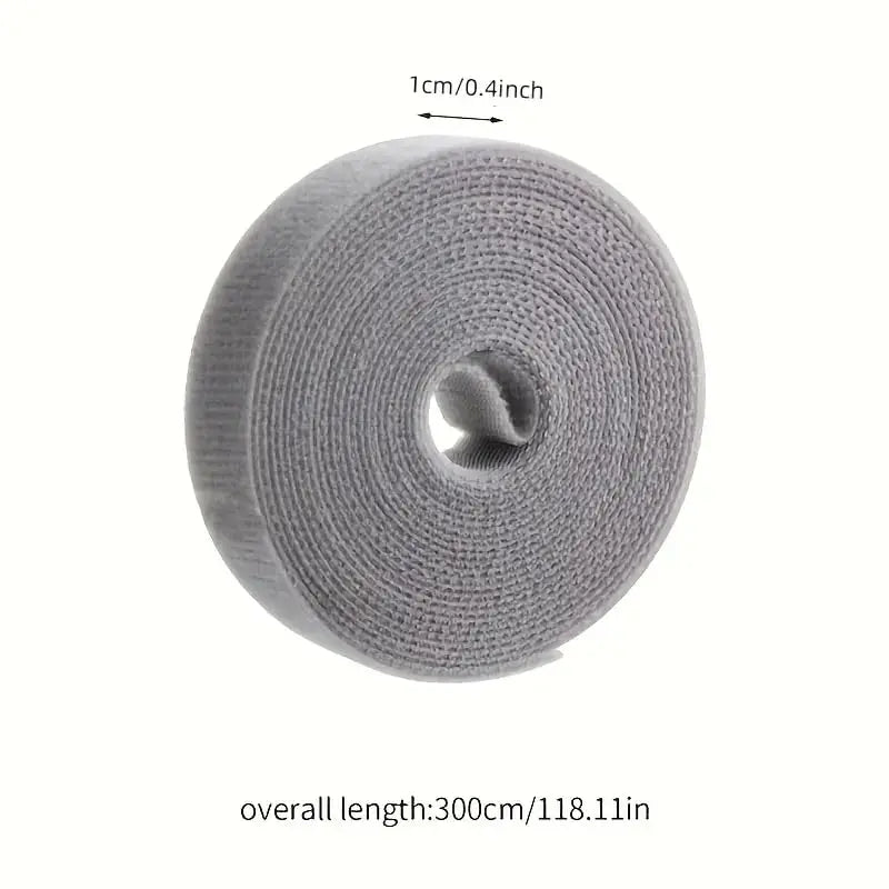 1M Reusable Hook & Loop Cord Straps — Self-Adhesive Cable Organizer
