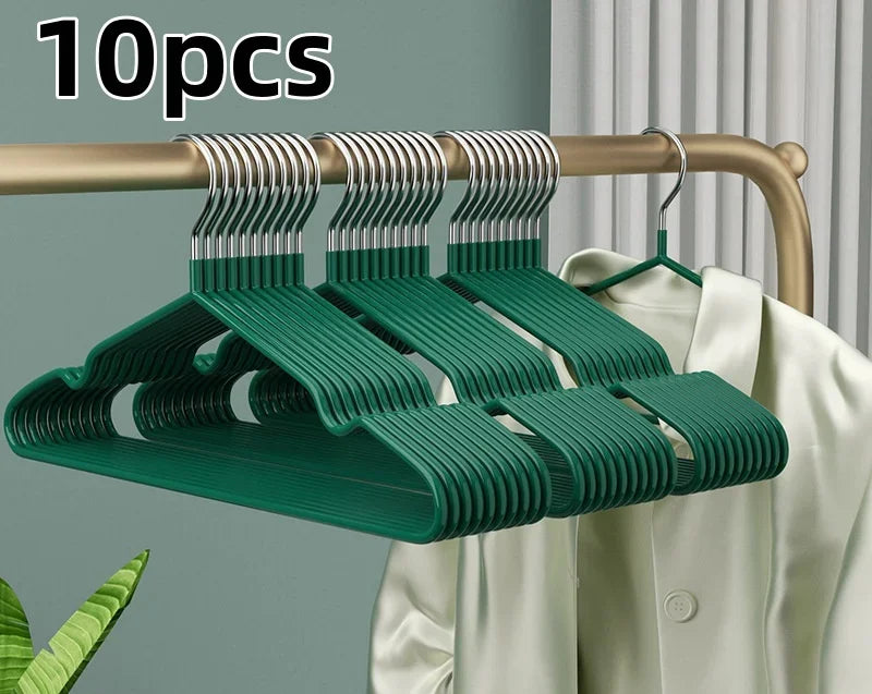 Non-Slip Coated Metal Suit Hangers — Pack of 10