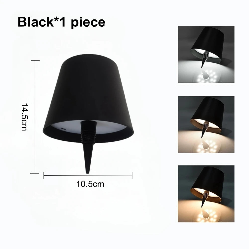 Wireless LED Wine Bottle Table Lamp — Touch Dimming, 3 Colour Temperatures