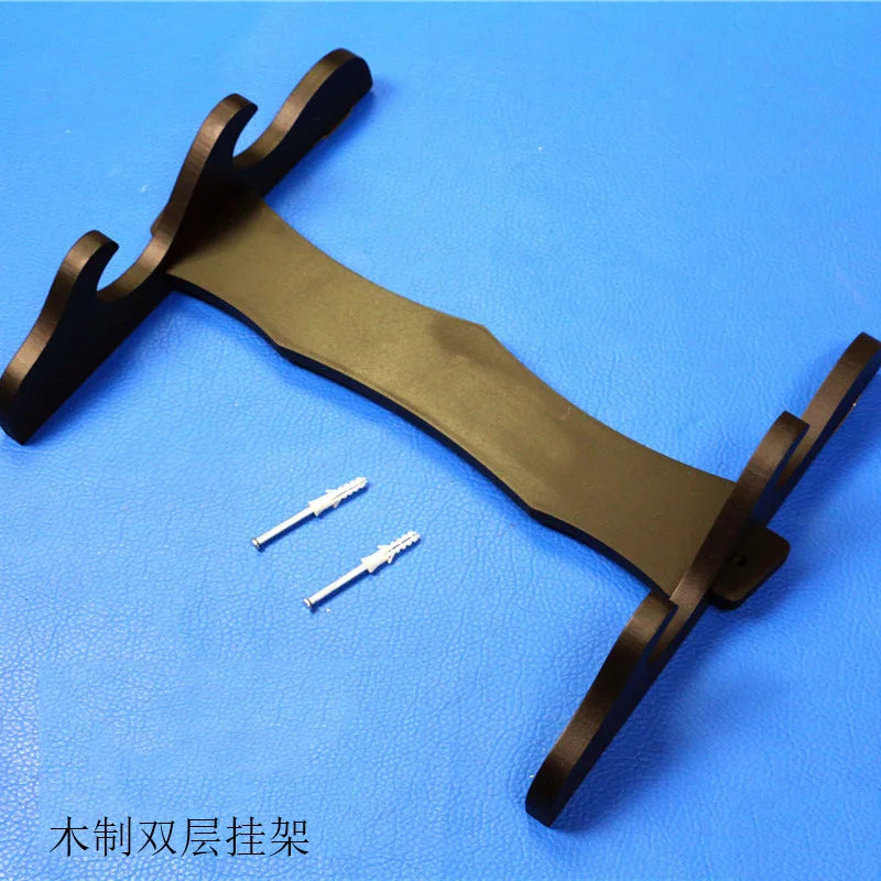 Wall-Mounted Katana Sword Display Rack — Japanese Samurai Decoration