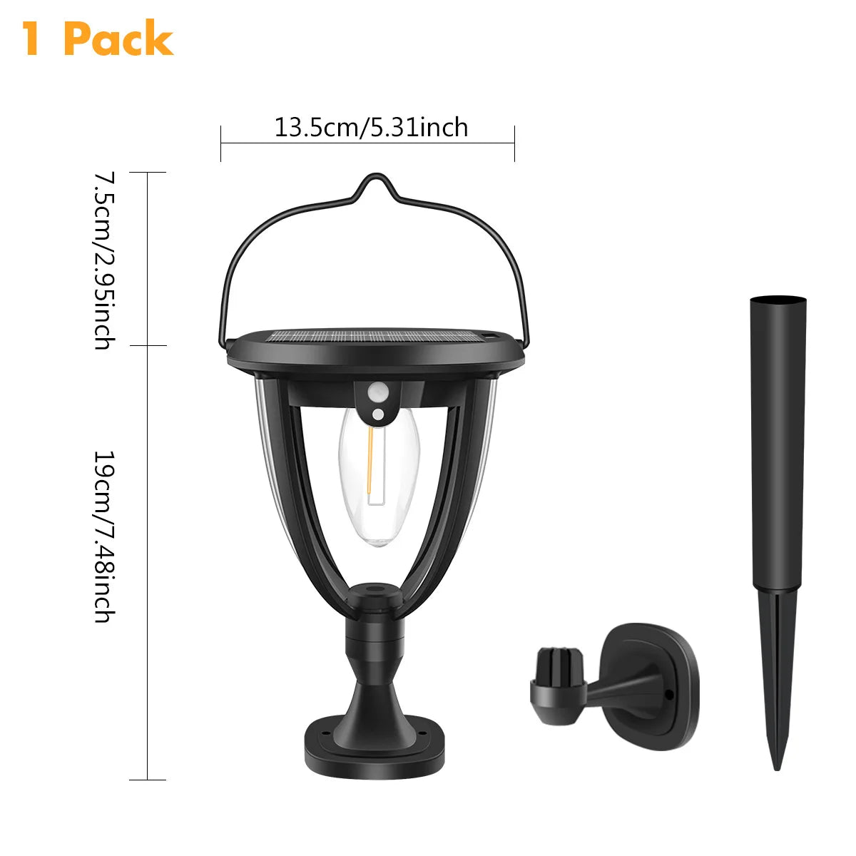 CXWON 360° Solar Outdoor LED Light – IP65 Waterproof Brushed Nickel Lamp for Courtyards, Garages & Landscapes