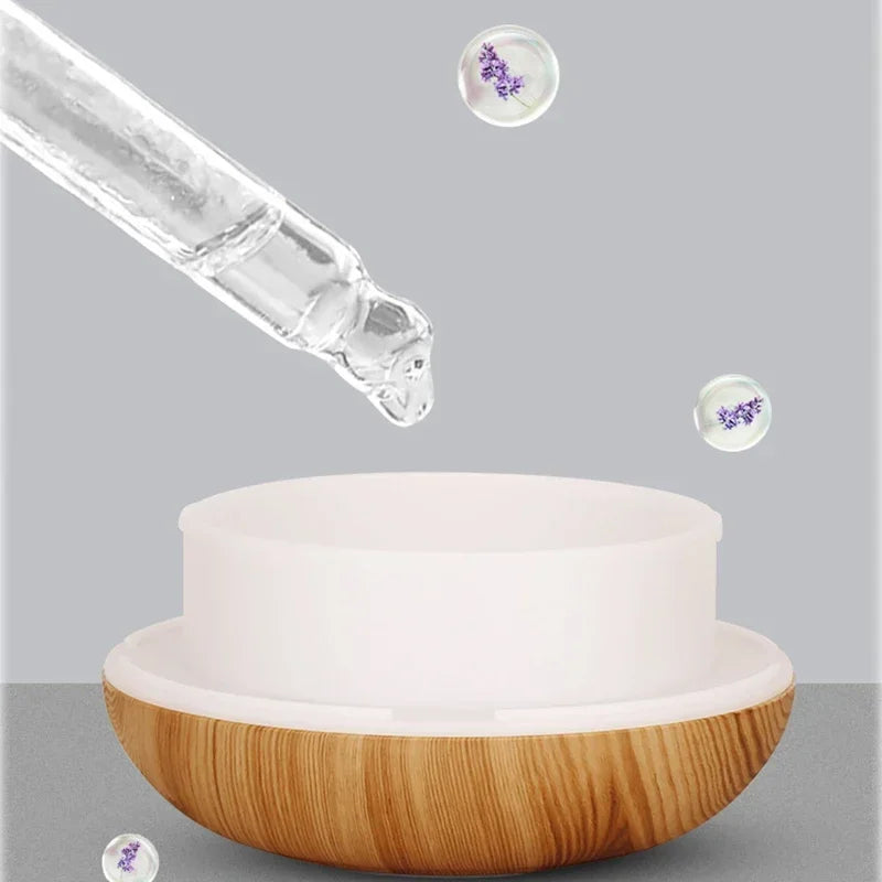 Wood Grain Ultrasonic Aroma Diffuser & Humidifier — 7 Colour LED, Remote Control