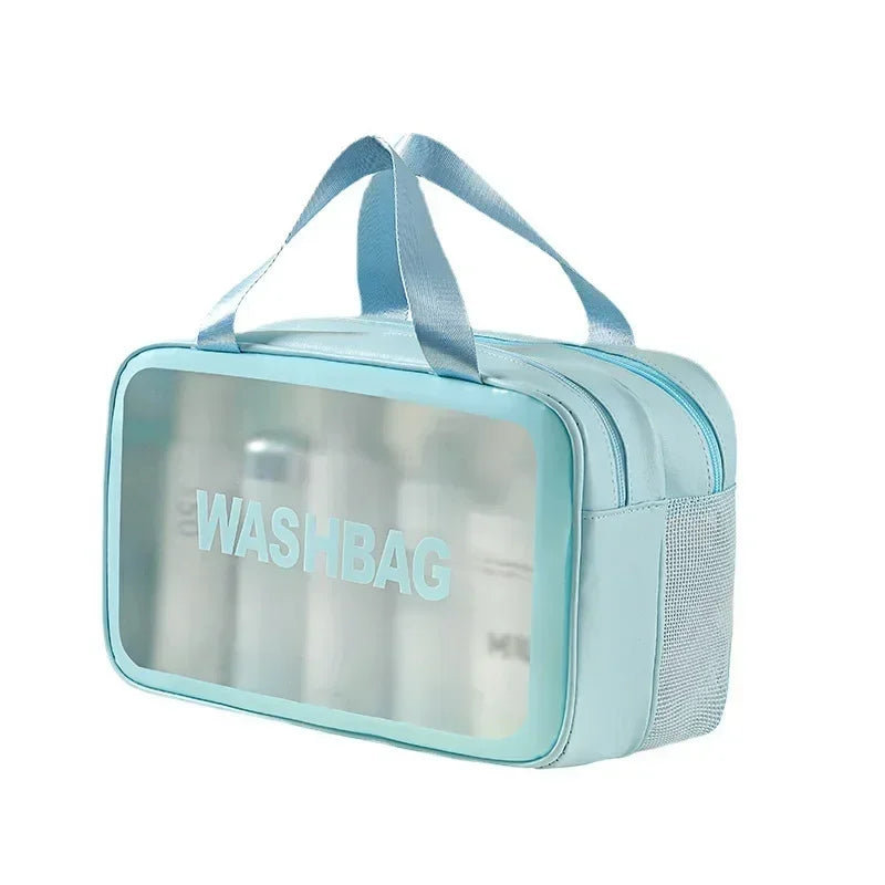 Dry-Wet Separation Toiletry Bag — Double-Layer PU Travel Cosmetic Pouch