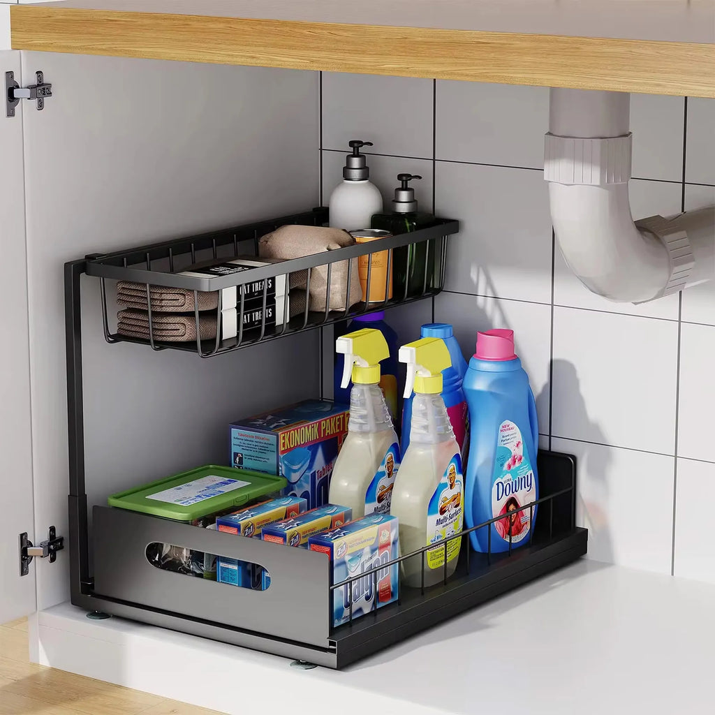 2-Tier Pull-Out Under Sink Cabinet Organizer