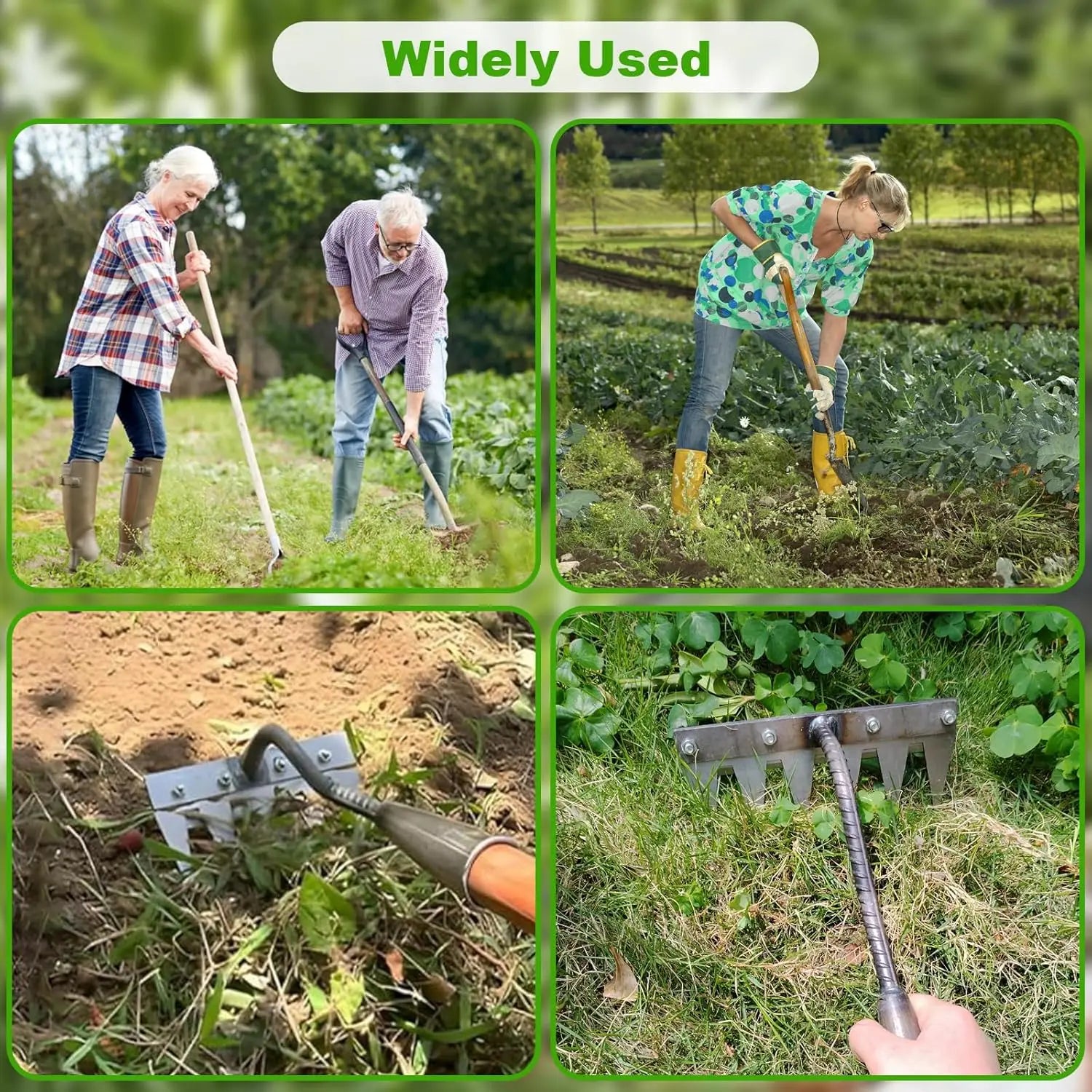 Iron Gardening Hoe Weeding Rake – Carbon Steel Soil Loosening & Weeding Tool (5/6/7/8 Teeth)
