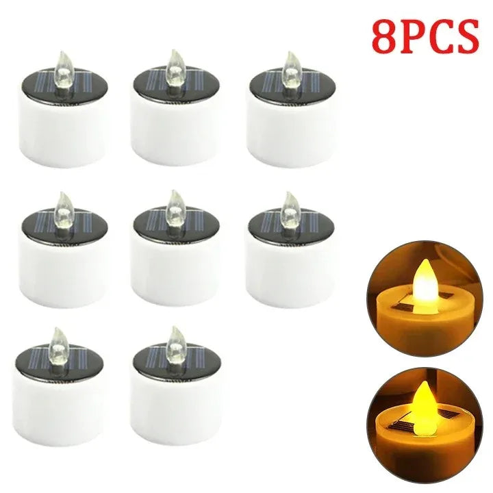 Solar Flameless LED Tea Light Candles – Waterproof Warm Flicker for Garden & Party (1–10 pcs)
