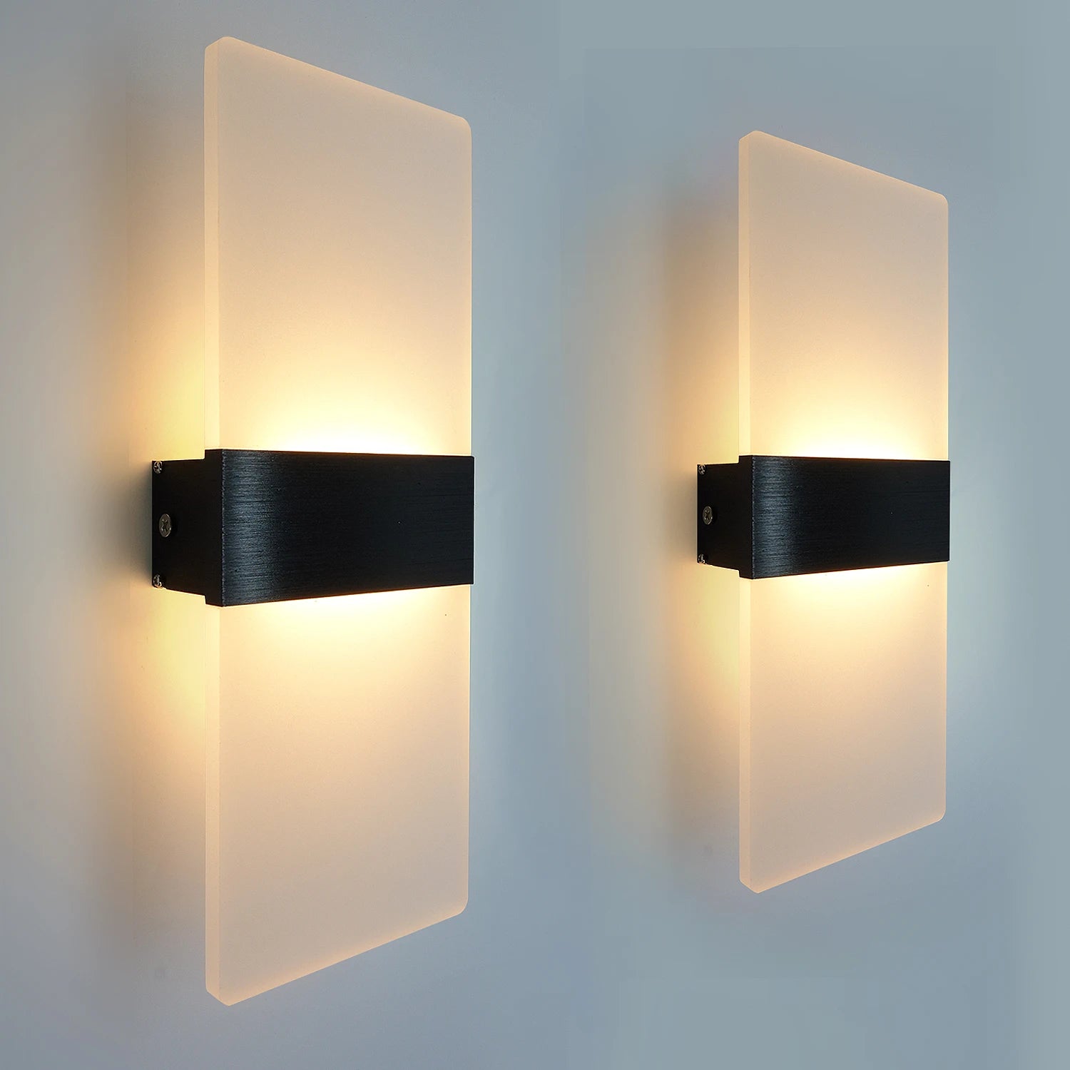 Acrylic LED Wall Sconce — 6W/12W, Black, Gold or Silver