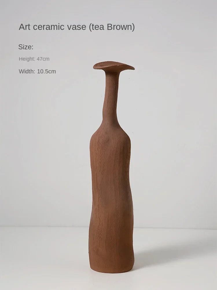Nordic Morandi Ceramic Vase — Handmade Inkjet Finish