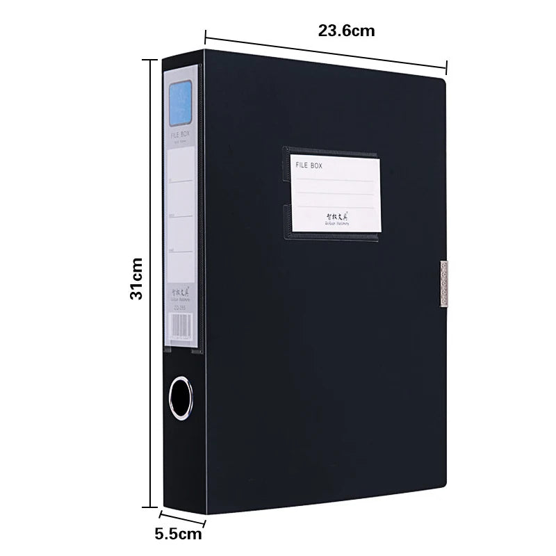 PP Standing A4 File Box — Waterproof Document Organizer, 3 Spine Widths