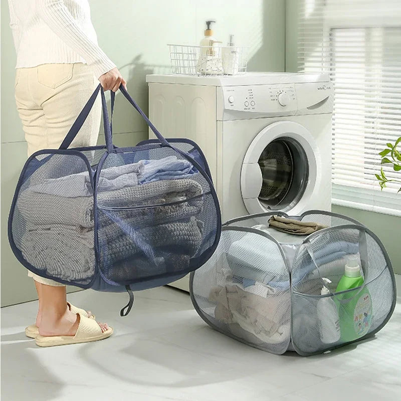 90L Collapsible Pop-Up Laundry Hamper with Handles