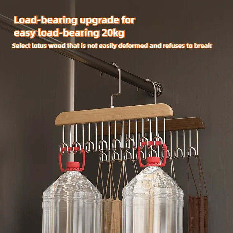 Multifunctional Wood & Steel Wave Hanger Organizer