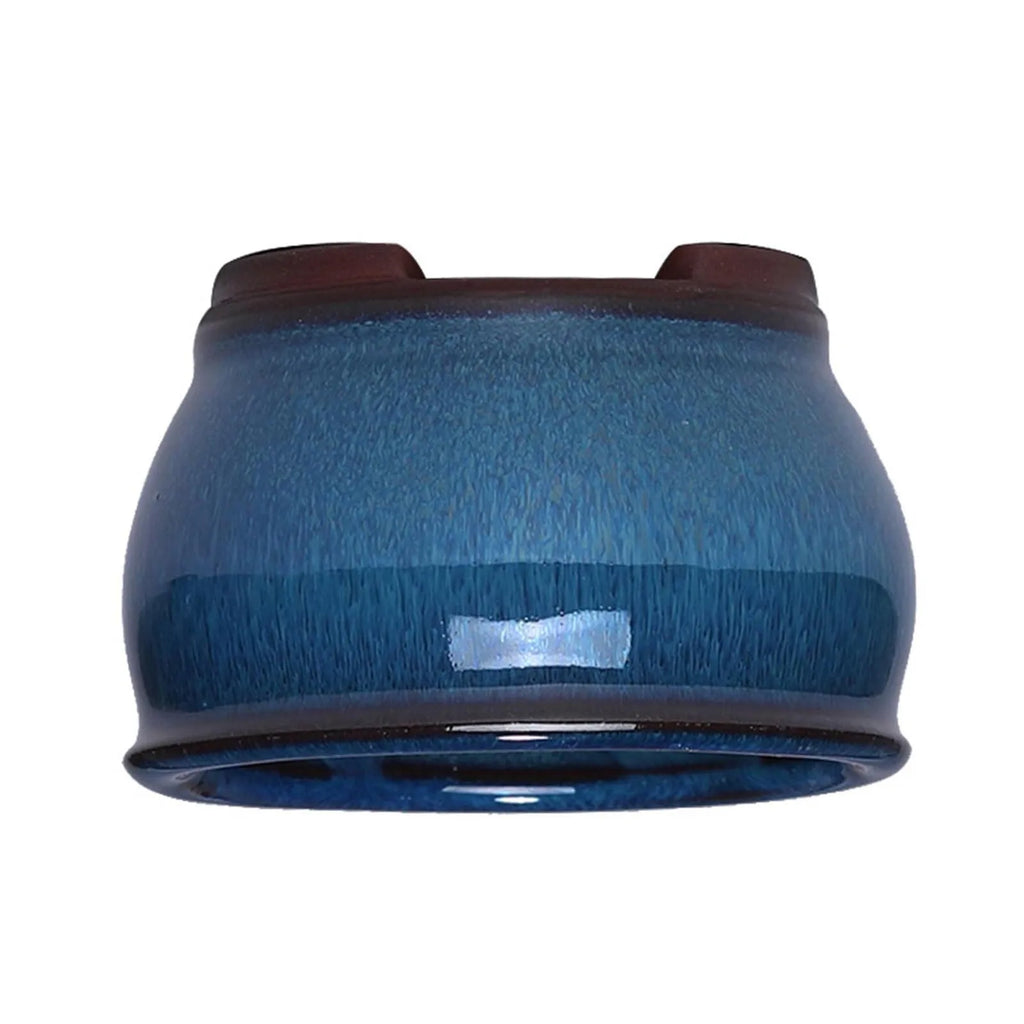 Round Ceramic Succulent Pot with Drainage Holes – Glazed Planter for Indoor & Outdoor