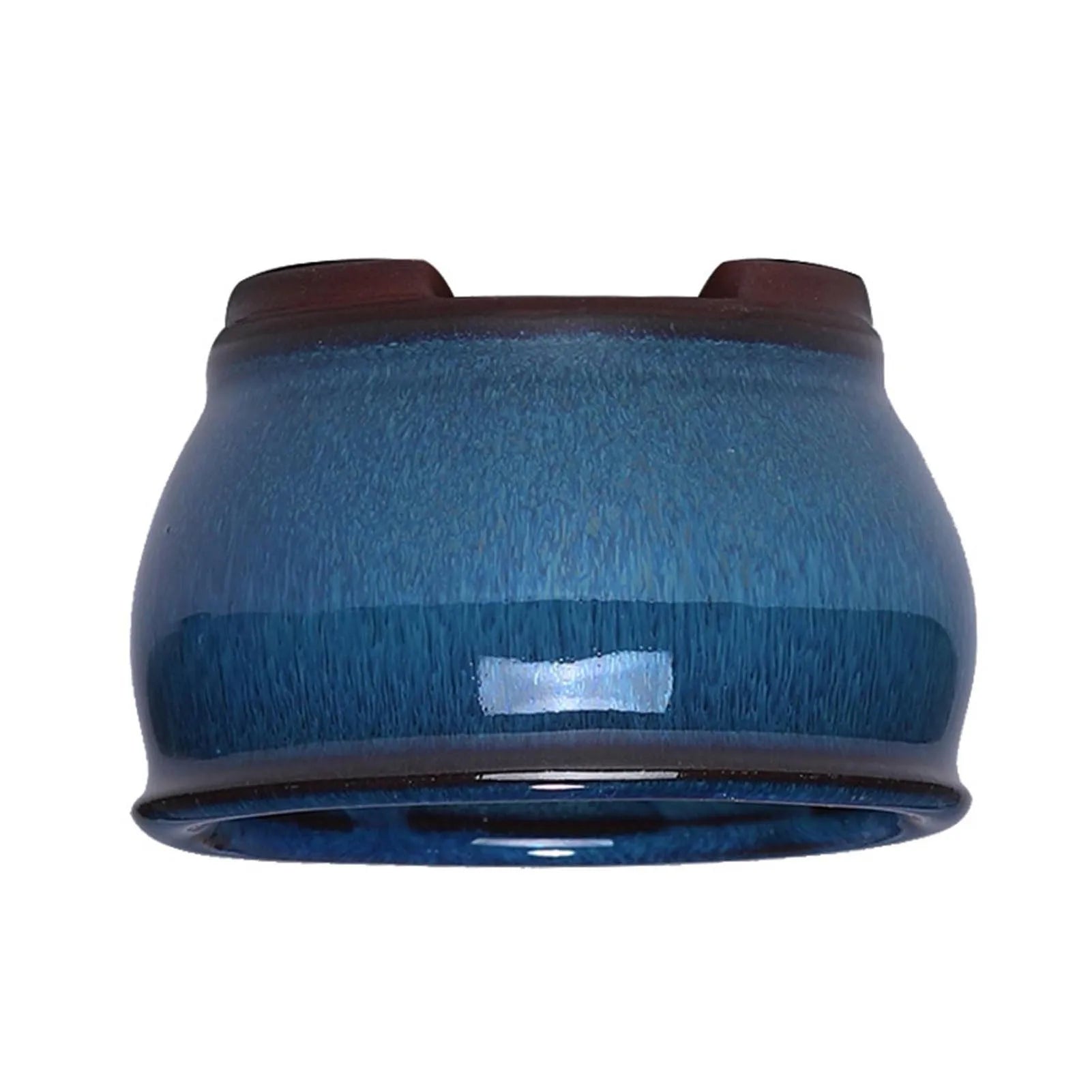 Round Ceramic Succulent Pot with Drainage Holes – Glazed Planter for Indoor & Outdoor