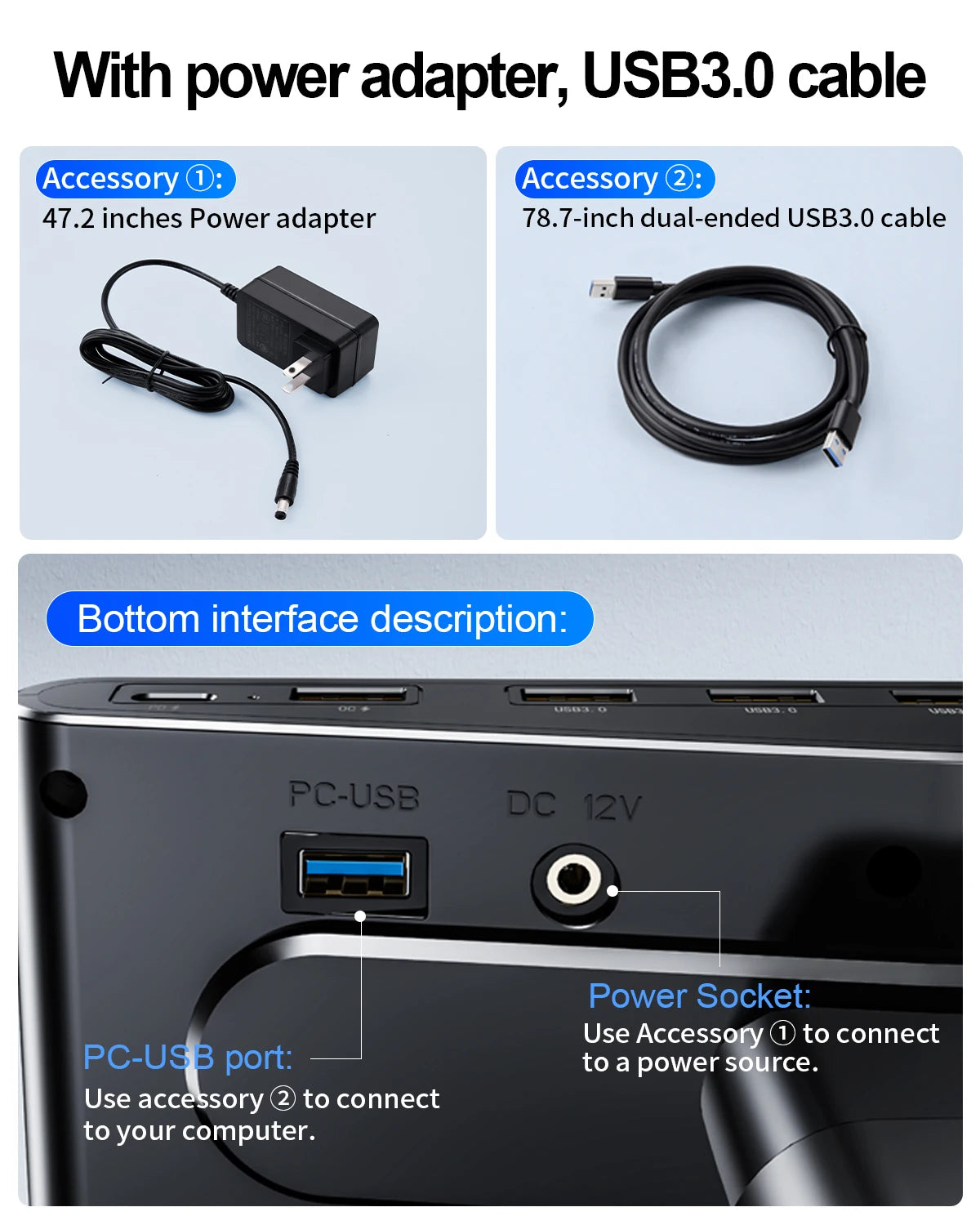 Height-Adjustable Monitor Stand Riser with USB Hub & Phone Holder