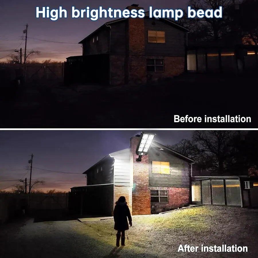 AMARYLLIS 100/200 LED Solar Street Light – IP65 Waterproof Motion Sensor Wall Light with Remote Control