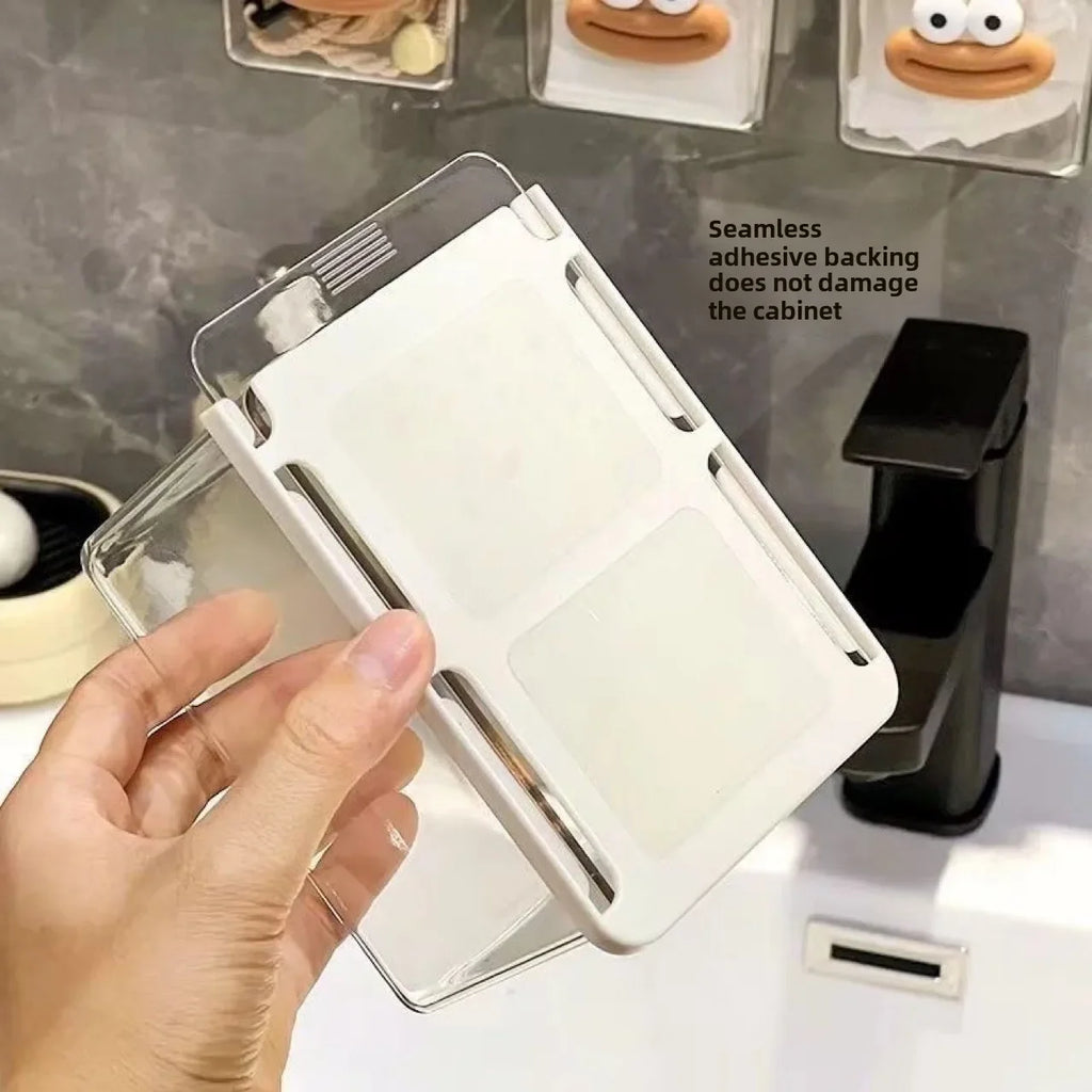 Transparent Pull-Out Drawer Storage Box — Bathroom Cotton & Swab Organizer