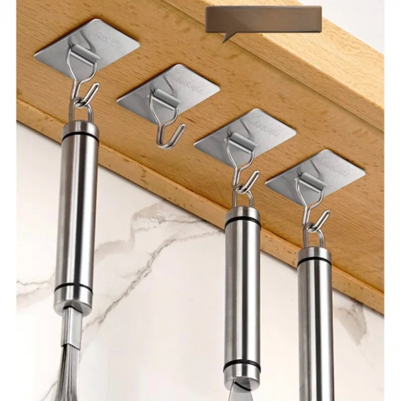 Self-Adhesive 304 Stainless Steel Wall Hook — Towel & Coat Hanger