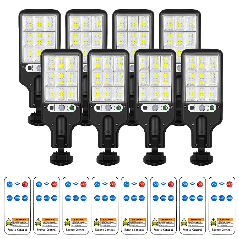 Solar COB Floodlight with Remote Control – IP65 Motion Sensor Security Light for Driveway, Patio & Garden (1/8 pcs)