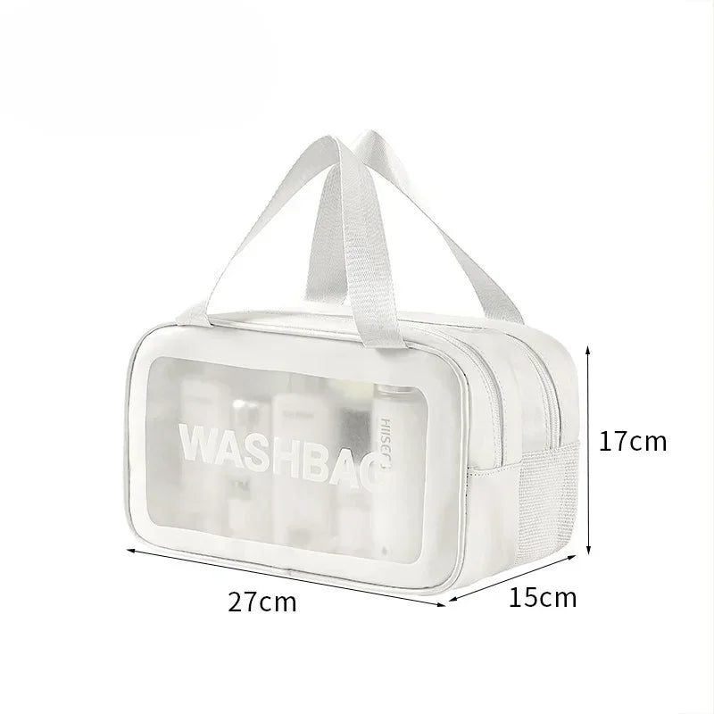 Dry-Wet Separation Toiletry Bag — Double-Layer PU Travel Cosmetic Pouch
