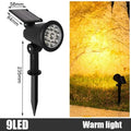 XIWANGFIRE Solar 9 LED Ground Spotlight – IP65 Adjustable Brightness Garden Light
