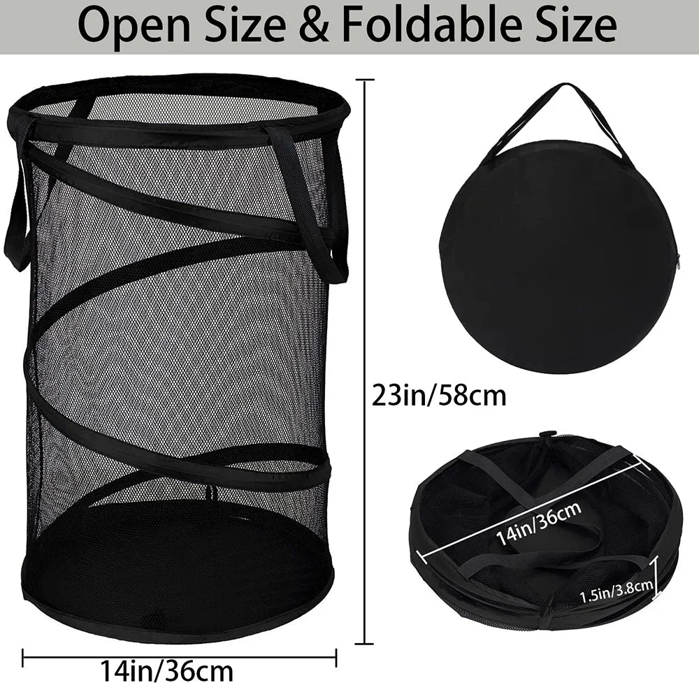 Extra-Large Collapsible Mesh Pop-Up Laundry Hamper