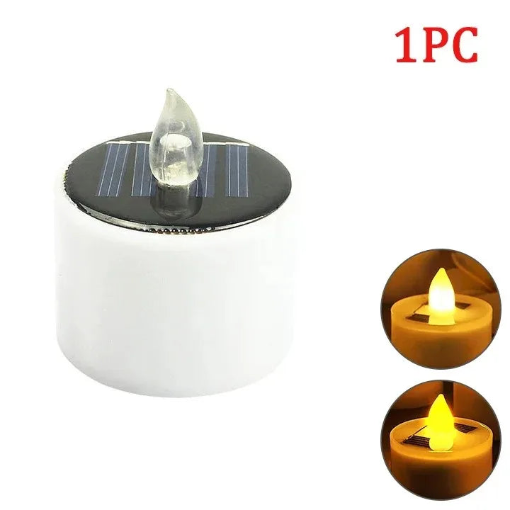 Solar Flameless LED Tea Light Candles – Waterproof Warm Flicker for Garden & Party (1–10 pcs)