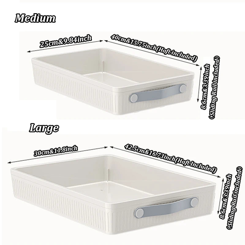 Kitchen Sliding Drawer Cabinet Organizer with Handle — No-Drill, Multipurpose