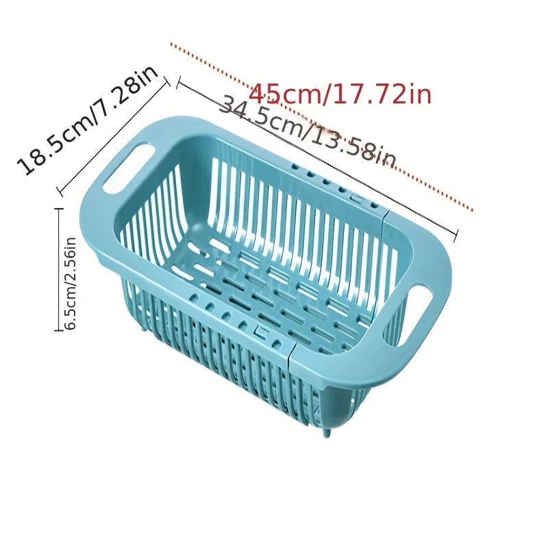 Expandable Dish Drying & Washing Basket — Foldable, Adjustable Length