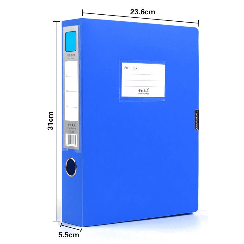PP Standing A4 File Box — Waterproof Document Organizer, 3 Spine Widths
