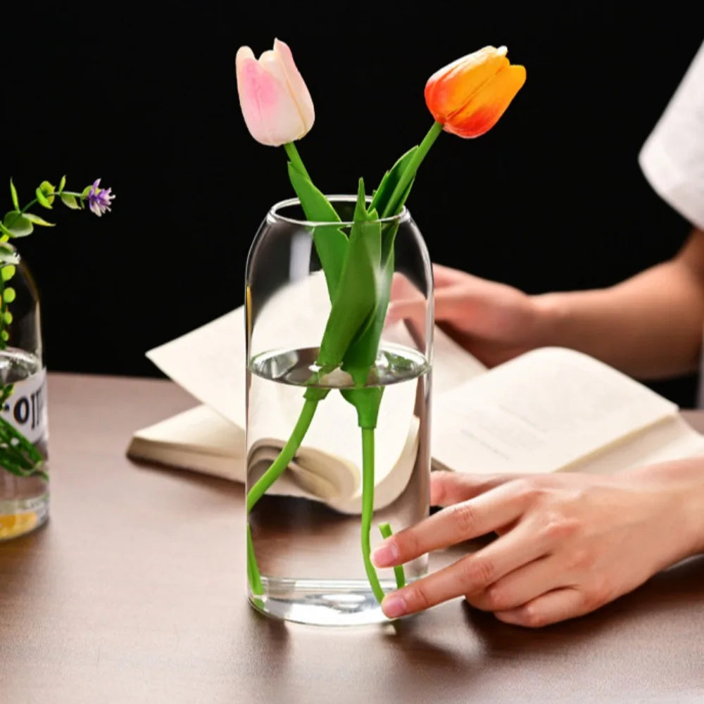Simple Modern Transparent Glass Flower Vase — Hydroponic & Decorative