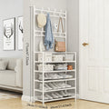 5-Tier Freestanding Coat & Shoe Rack — Double Row