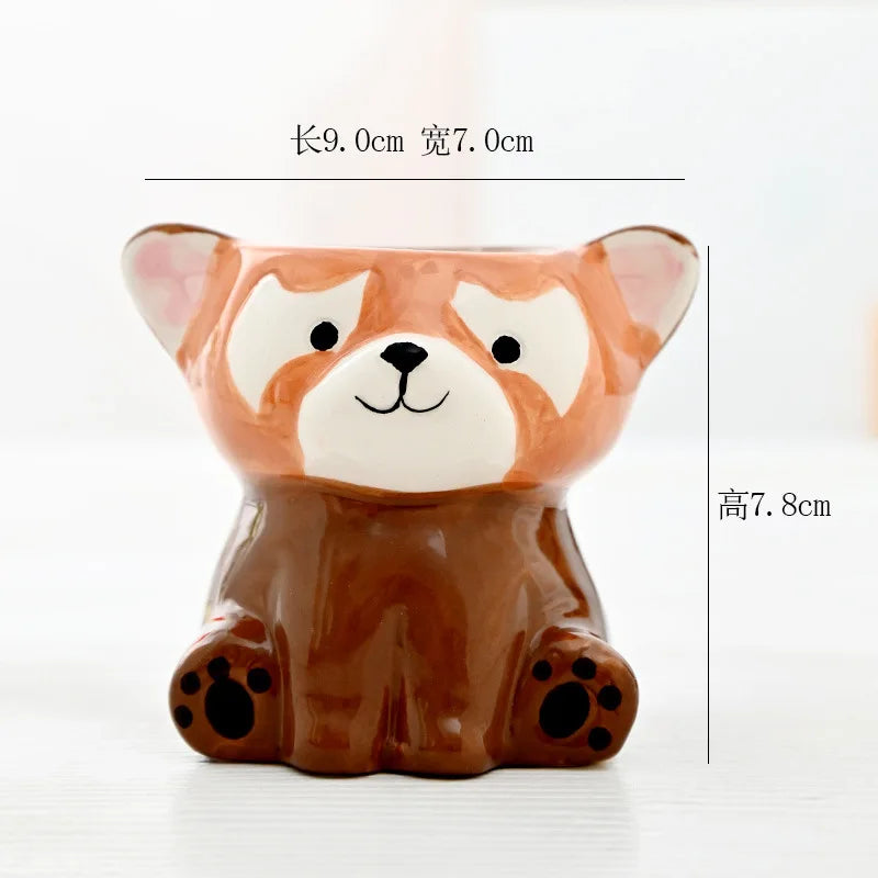 Cartoon Animal Ceramic Flower Pot – Cute Dog & Tiger Desktop Planter