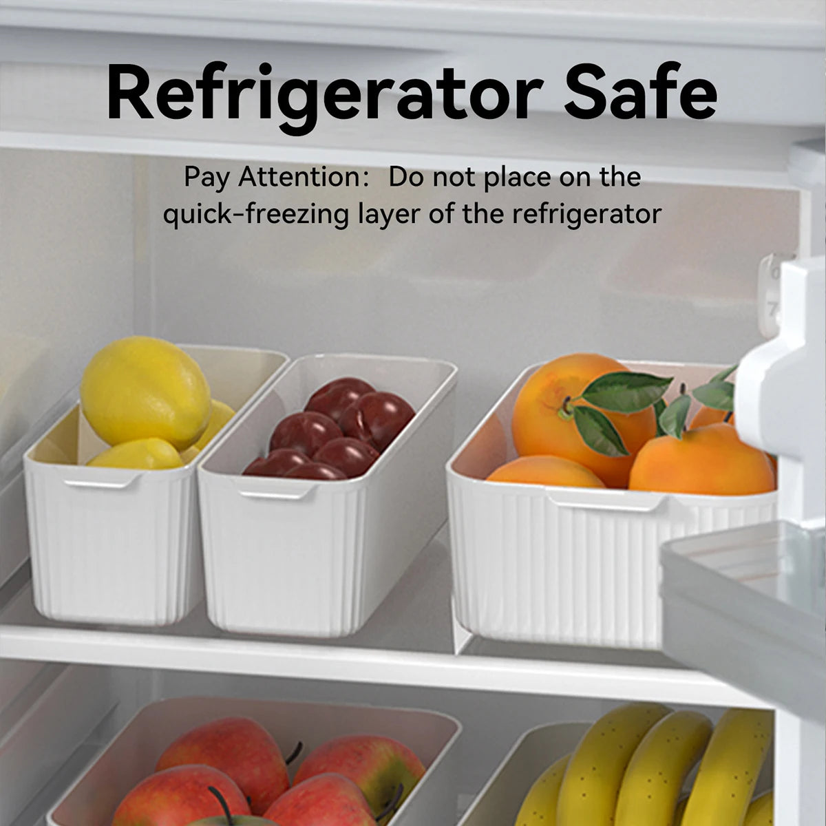 Stackable Plastic Storage Box with Handle — Kitchen, Bathroom & Desktop
