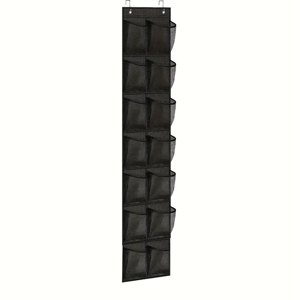 Over-Door Mesh Shoe Organizer — 14, 24 or 40 Grid Pockets, Foldable
