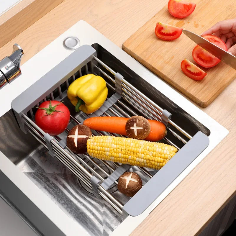 Retractable Stainless Steel Sink Drain Basket