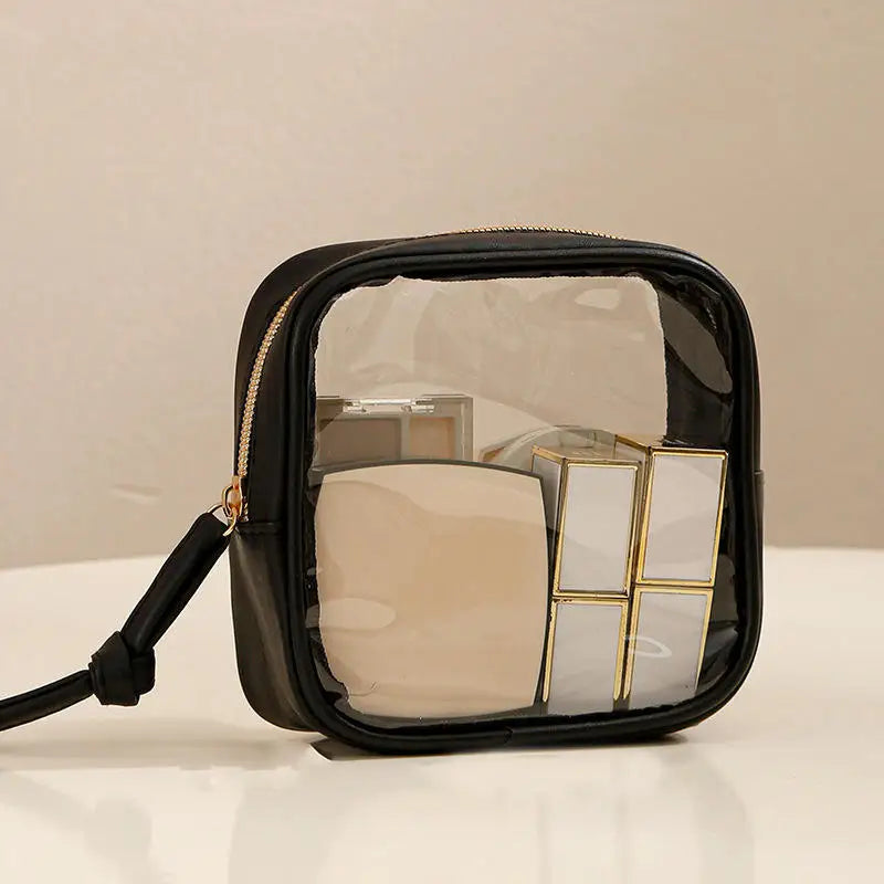 Large Capacity Transparent PVC Makeup Bag — Waterproof Travel Cosmetics Organizer