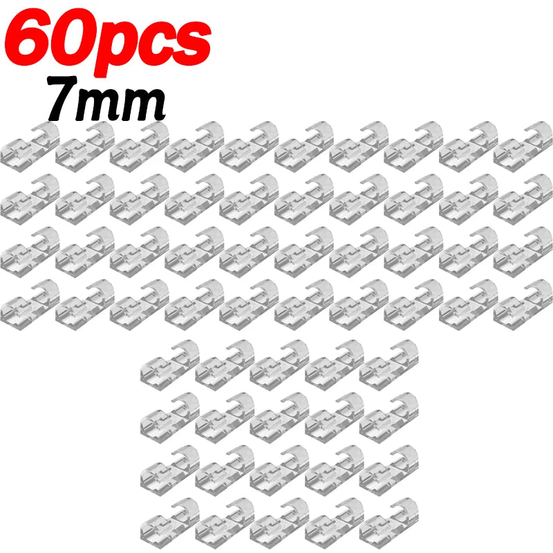Transparent Plastic Cable Clips — Cord Holder for Home & Office