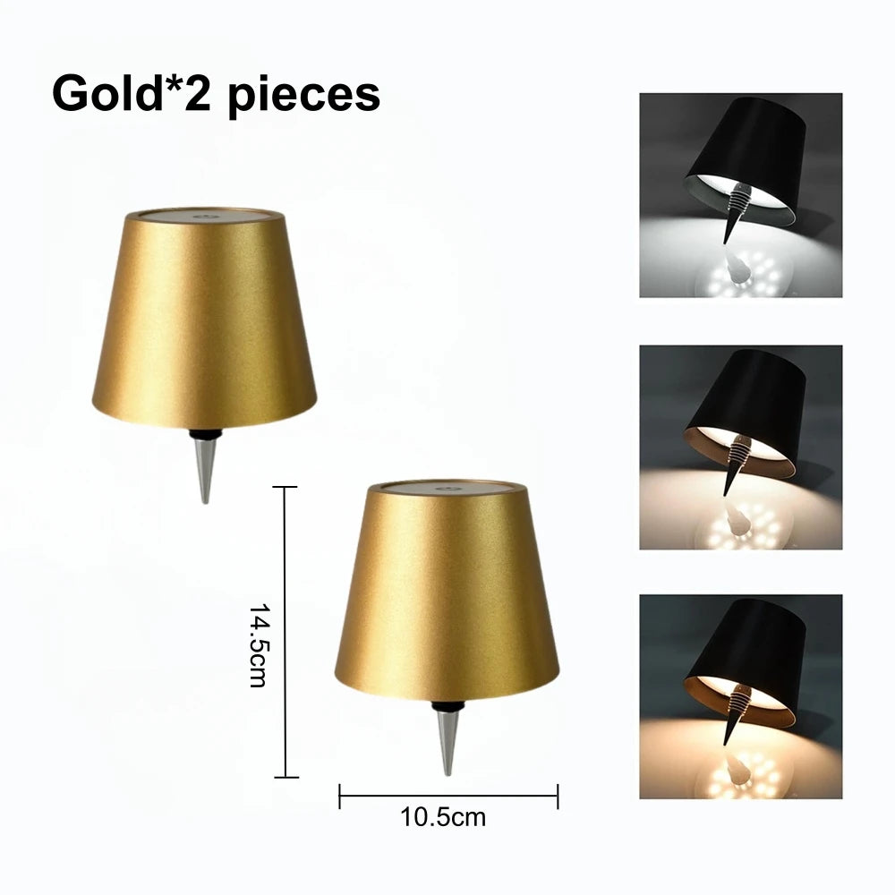 Wireless LED Wine Bottle Table Lamp — Touch Dimming, 3 Colour Temperatures