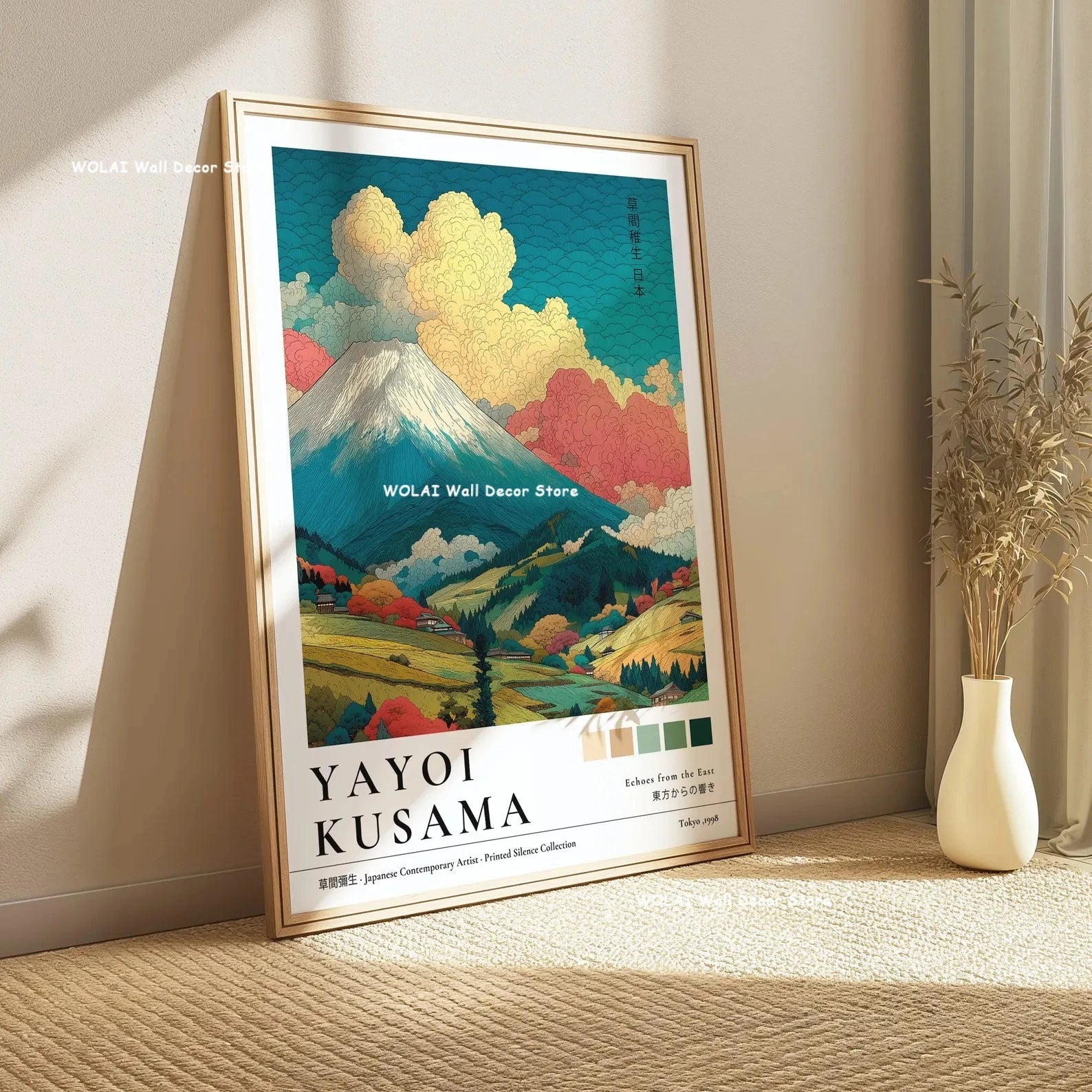 Japanese Wall Art Canvas Prints — Coral Reef, Mushrooms & Mount Fuji, Set of 1 or 3