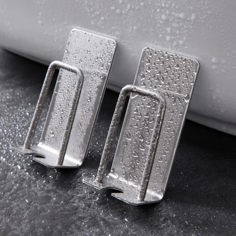 2-in-1 Stainless Steel Toothbrush & Cup Holder — No-Drill Wall Mount, 7.9×4cm