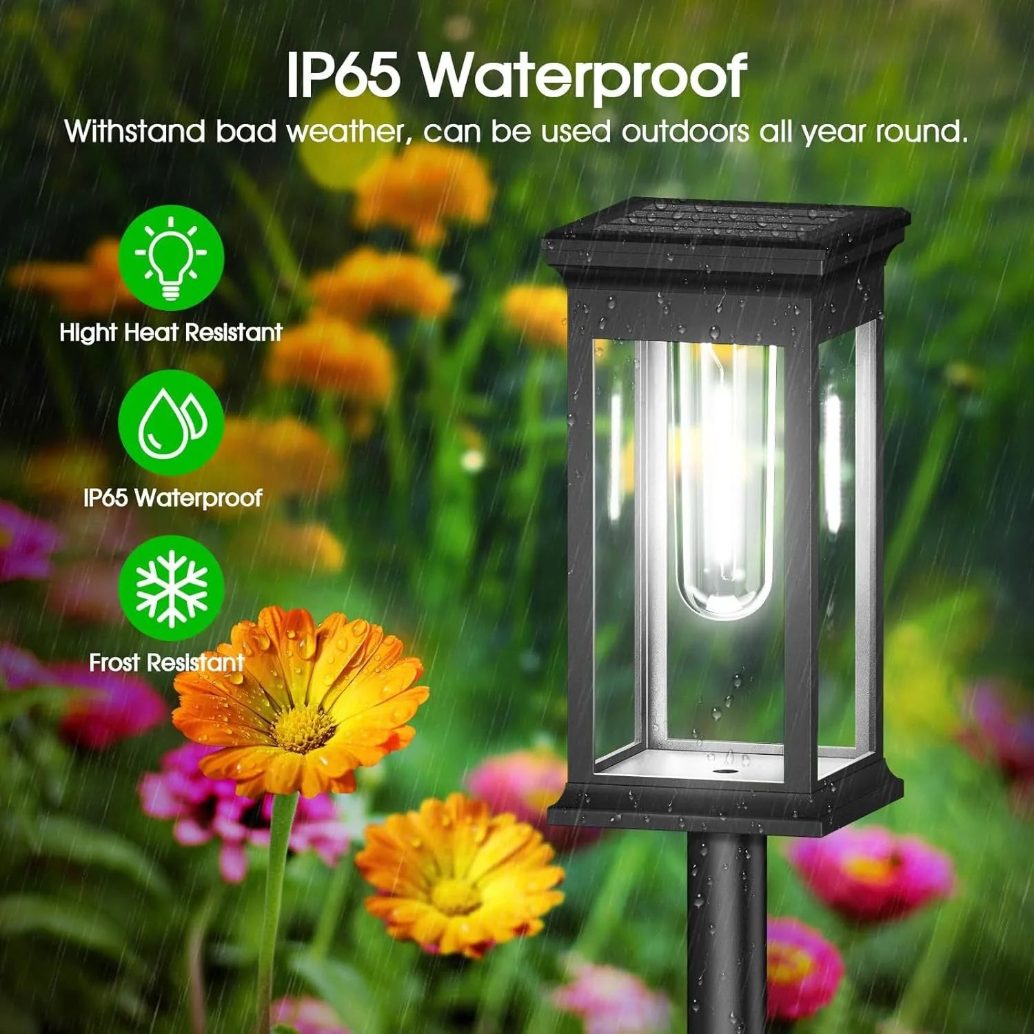 IP65 Waterproof Solar Garden Lights White Warm Light Outdoor Landscape Walkway Lighting Lawn Porch Patio Ambiance Lights