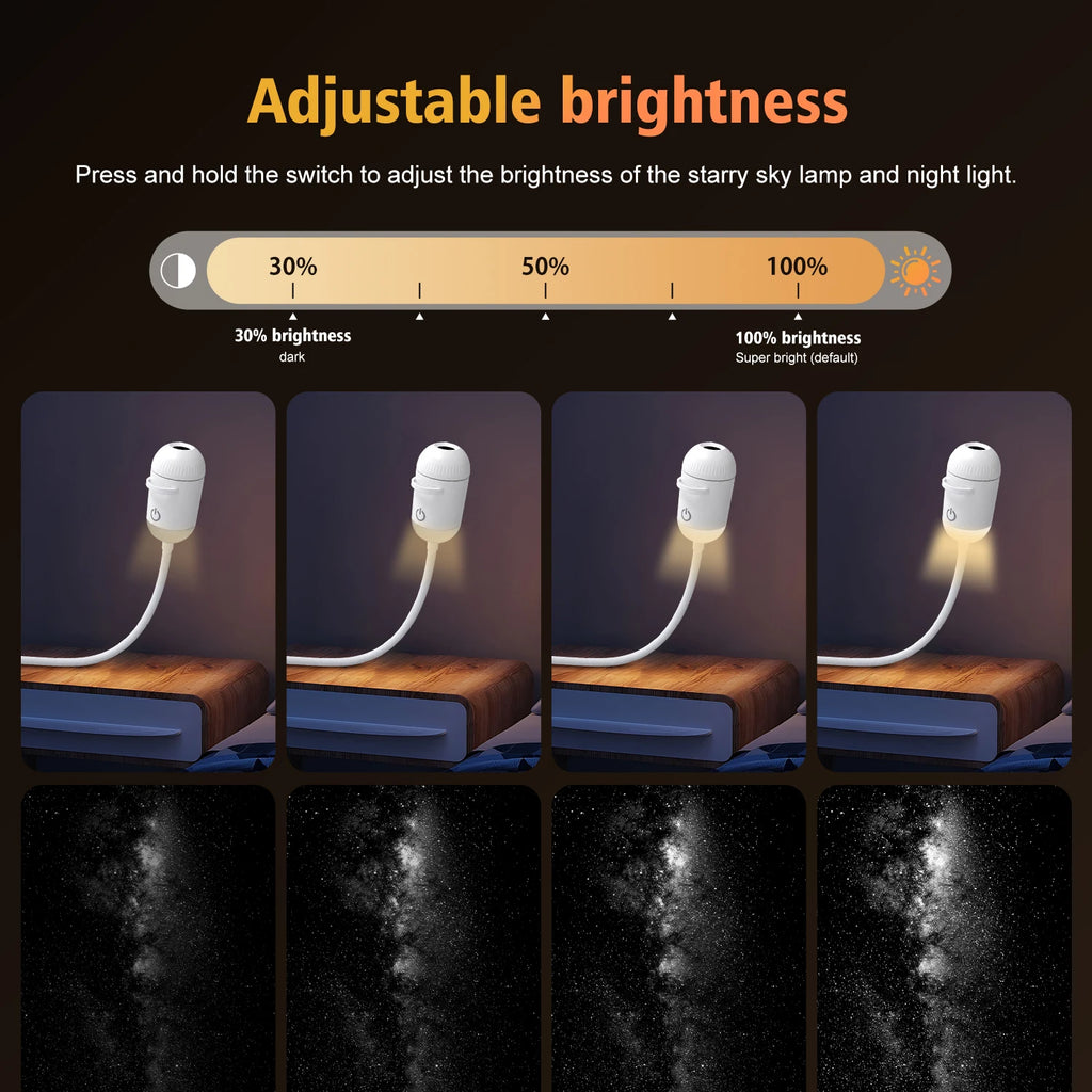 2-in-1 USB Ambient Light — Reading & Atmosphere, Flexible Gooseneck
