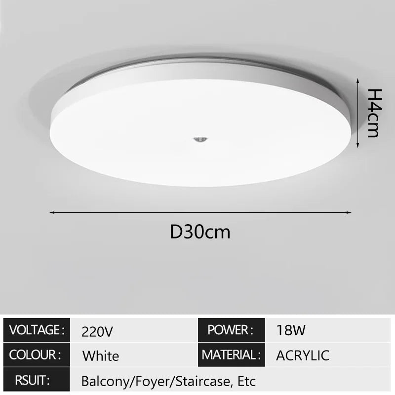 Motion Sensor LED Ceiling Light — Infrared, Auto On/Off, Indoor