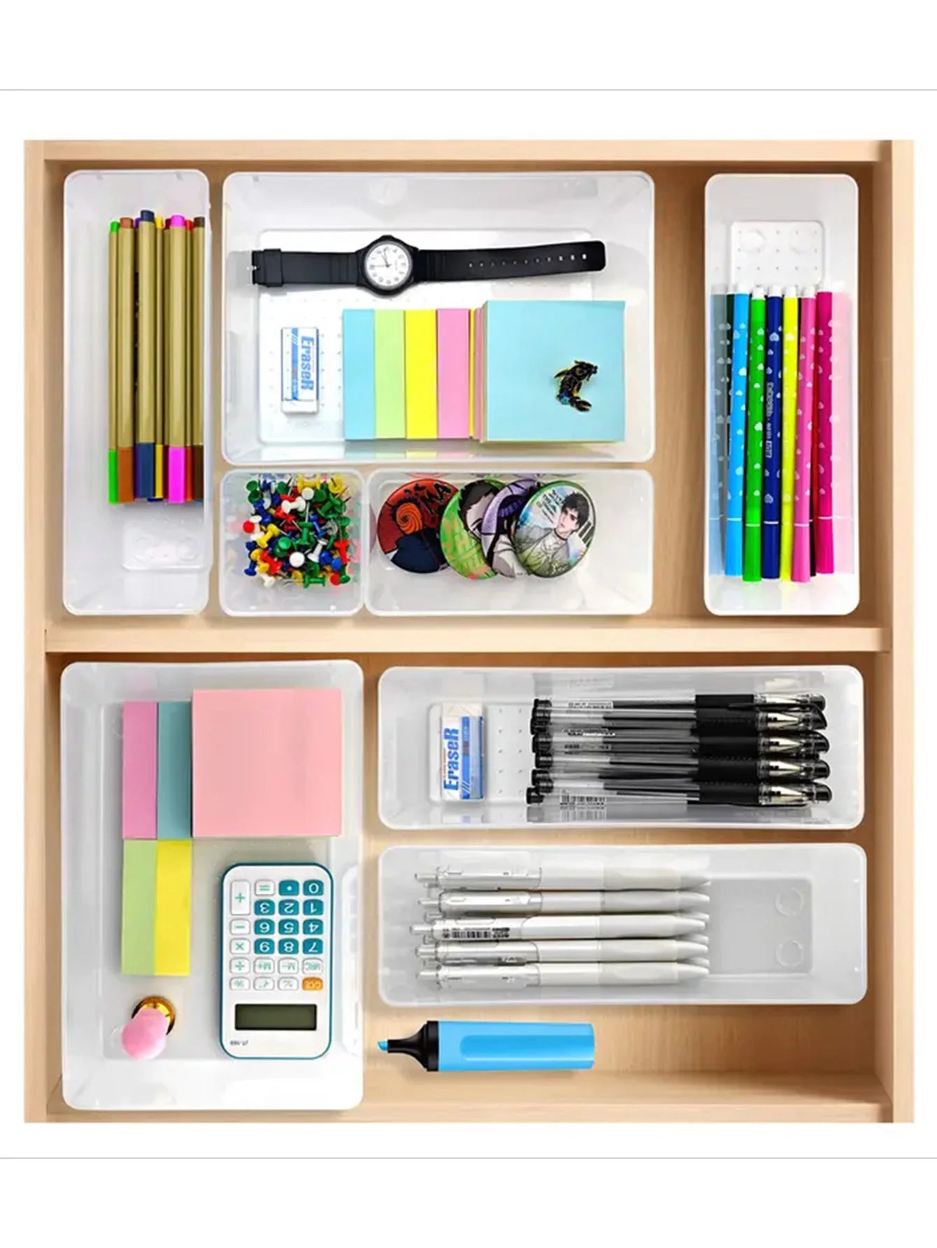 44pcs Transparent Drawer Divider Set